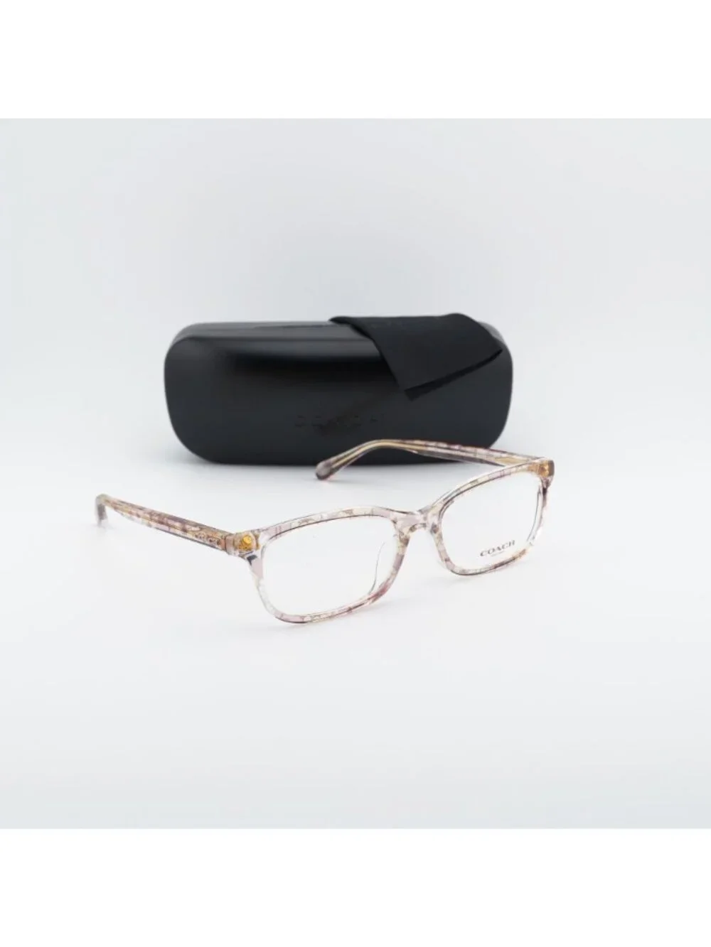 Coach HC6174F 5695 Eyeglasses Transparent Pink 54mm Rectangle Frame